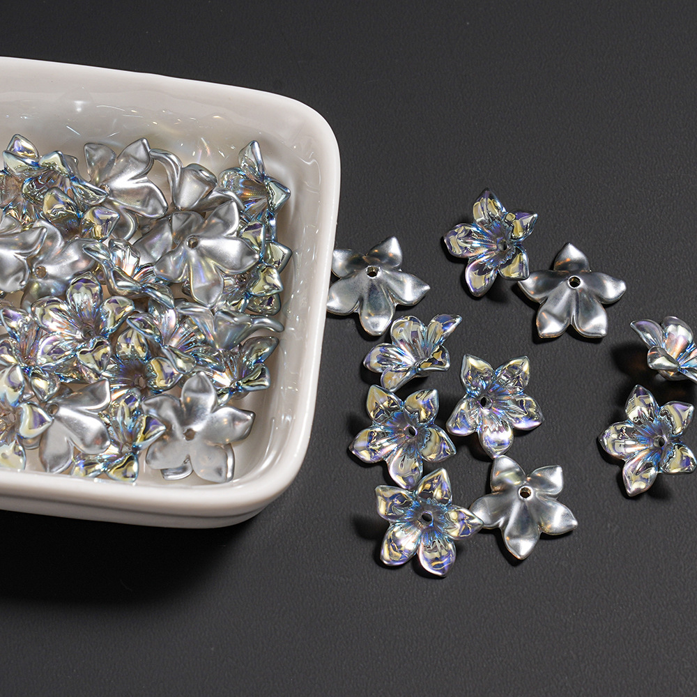 Cristal transparente con cuentas, flor de cuerno de lirio, colgante de teléfono móvil, llavero, colgante de cadena trasera, decoración pequeña