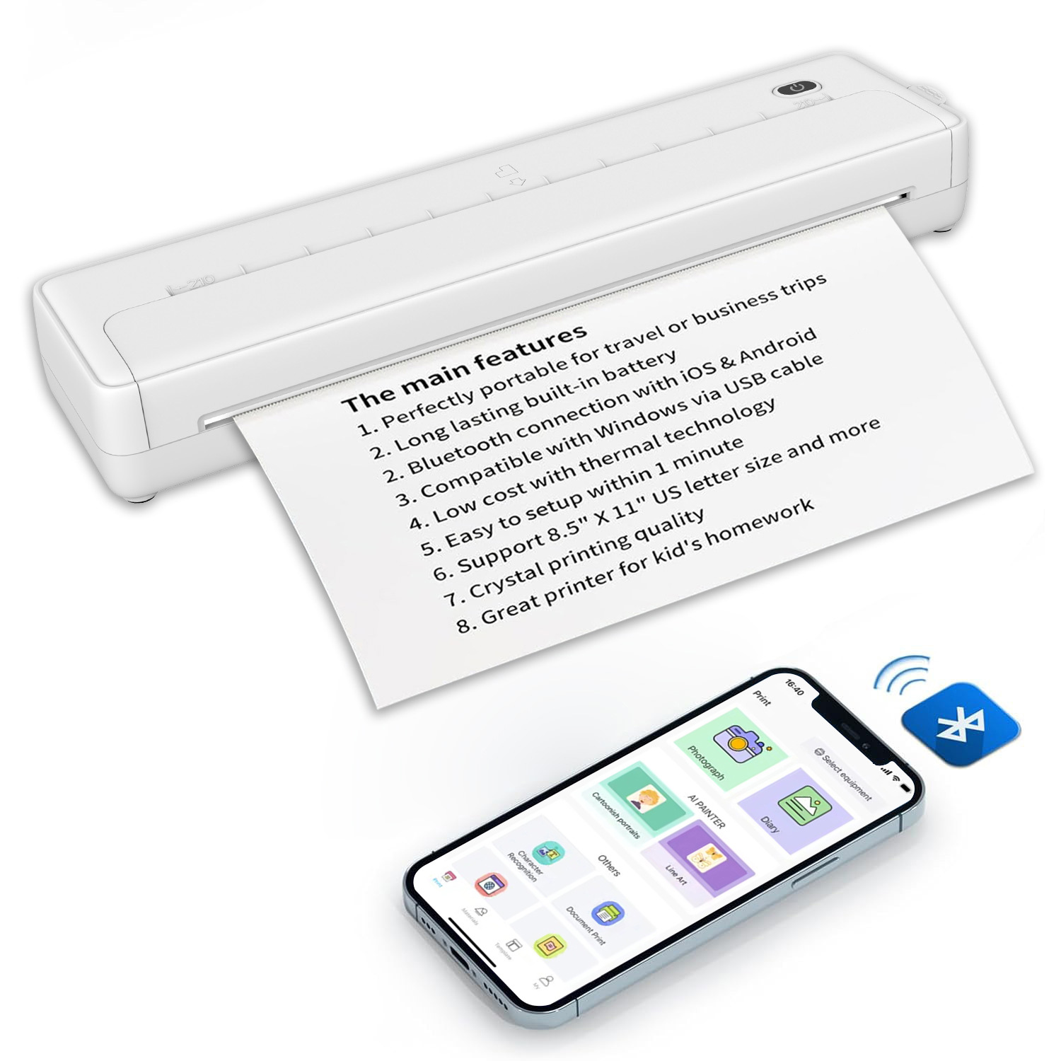 Handheld smart printer, mobile phone for students 5
