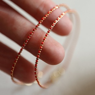 S925 Sterling Silver Plated 18K Gold Red Rope Woven Bracelet Women's Niche Light Luxury Gift Lucky Year