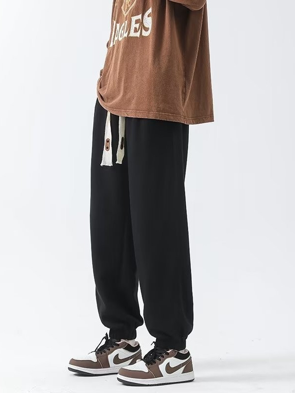 Pantalones casuales de todo fósforo pantalones casuales de pierna recta sueltos para hombre 2024 pantalones con corsé para hombre de moda