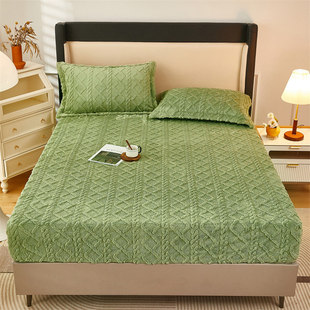 Winter Taff Fleece Quilted Bed Cover Single-Piece Bed Cover Simmons Mattress Protector 2024 New fleece-lined Bed Cover