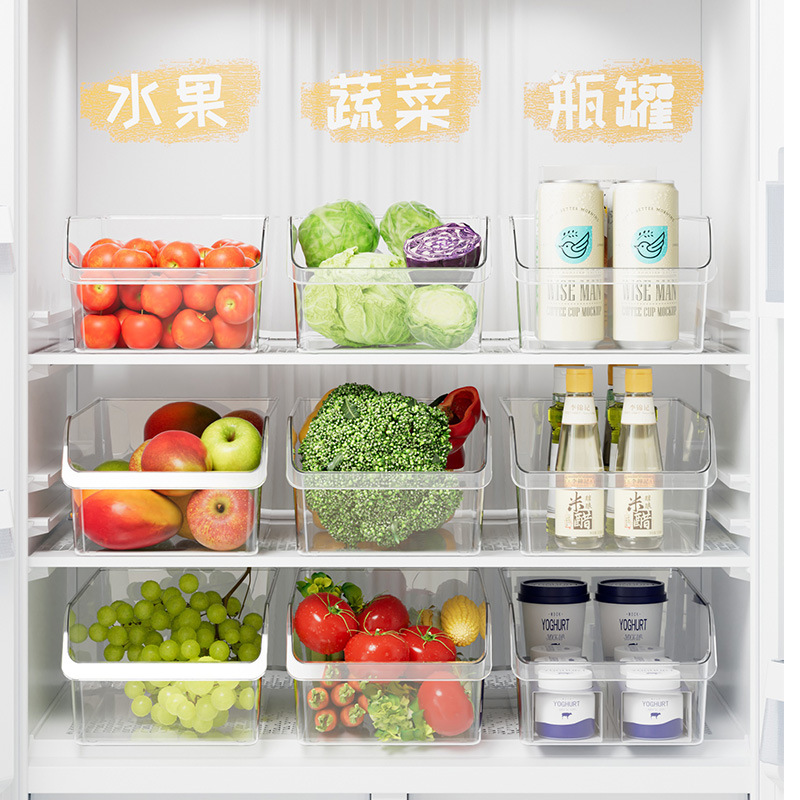 Caja de almacenamiento de frigorífico tipo cajón Caja de almacenamiento Caja de huevos de grado alimenticio especial para congelador de cocina Caja de subempaque de conservación fresca transparente