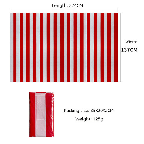 Circus red and white striped background wall Christmas party table setting decorations new style