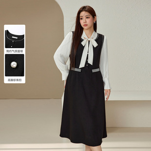 [Hepburn style little black dress] delicate show plus size women's French temperament sleeveless dress chubby girl winter new style