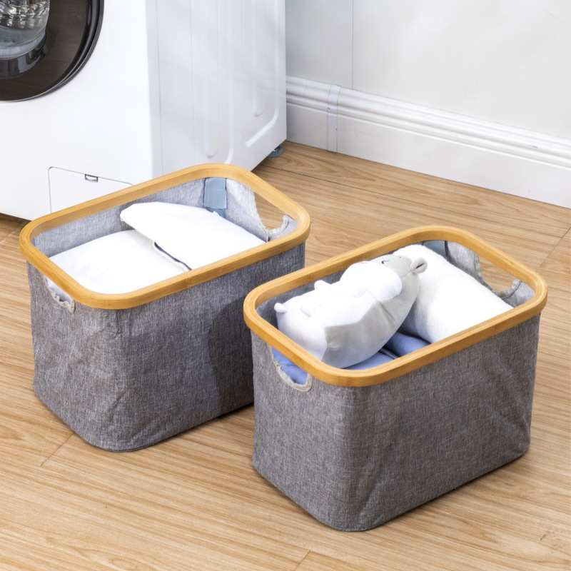 Cesta de almacenamiento hogar diario bambú frontera plegable diseño dormitorio al aire libre almacenamiento y acabado transfronterizo al por mayor