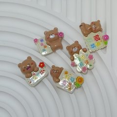 ネットワークホットな新しい 5 祝福クマ diy 携帯電話ケース装飾アクセサリー手作りクリーム接着剤下駄