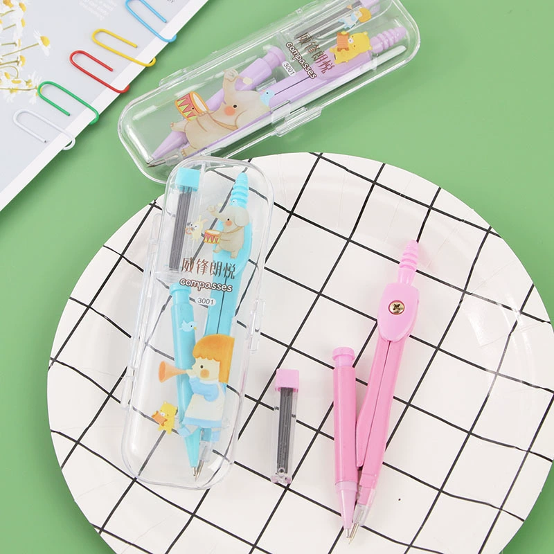 Автоматический карандаш металлический рисунок компас креативные канцелярские товары мультфильм компас набор для студентов