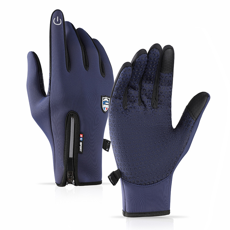 Guantes de invierno para hombres a prueba de viento antideslizantes impermeables al aire libre conducción a caballo forrado de lana engrosada pantalla táctil guantes calientes