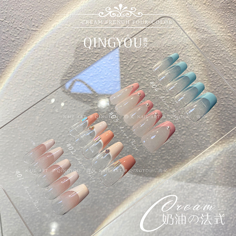 Pegamento crema de relleno de Arte de uñas de estilo japonés pegamento especial francés popular fototerapia blanco fresco textura avanzada pegamento esmalte de uñas