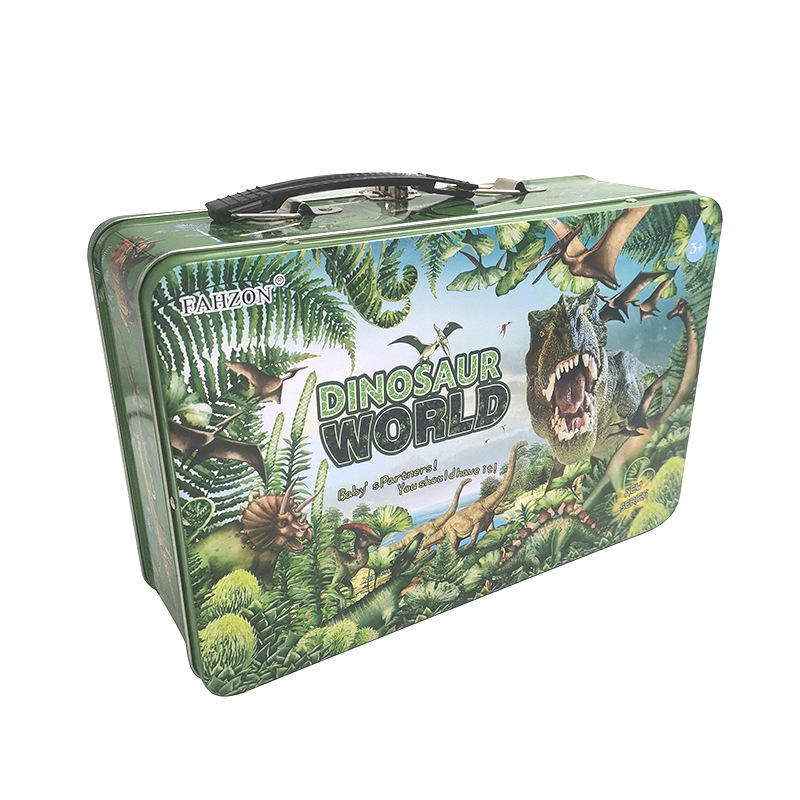 Large Lunch Box Tinplate Flip Metal Lock Iron Box Gift Satchel Tin Box Packaging Box Custom Gift Box