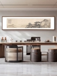 唐伯虎梦仙草堂图唐寅古画山水画客厅茶室沙发背景墙新中式挂画