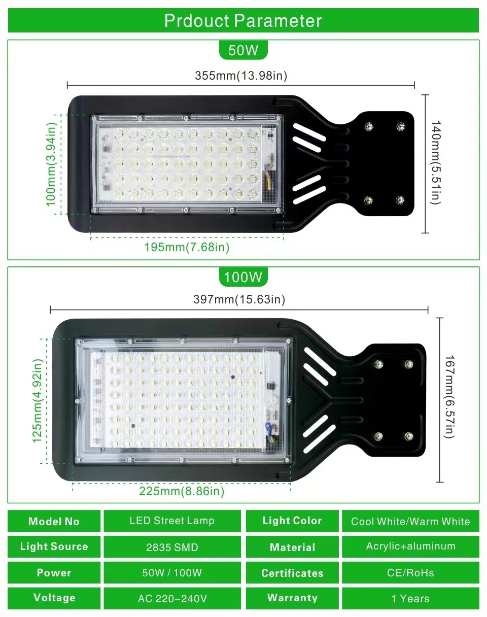 Description Picture 4 of item50W/100WLED floodlight 110V waterproof IP65 road lighting projection lamp courtyard outdoor spot light reflector lighting AC220V