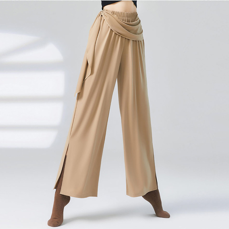 Modern Dance Pants with Drape, Chinese Dance Classical Dance Costumes, Practice Wear, Straight-Leg Ribbon-Shaped Body Pants, Wide-Leg Pants for Adults
