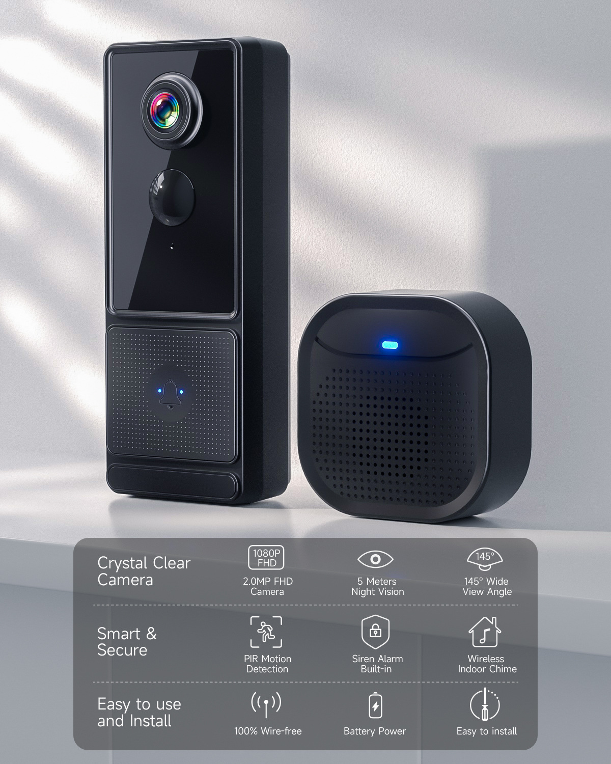 Transfronterizo MR03 inteligente inalámbrico video timbre cámara de vigilancia gato ojo Punch-libre casa de dos vías de intercomunicación en stock