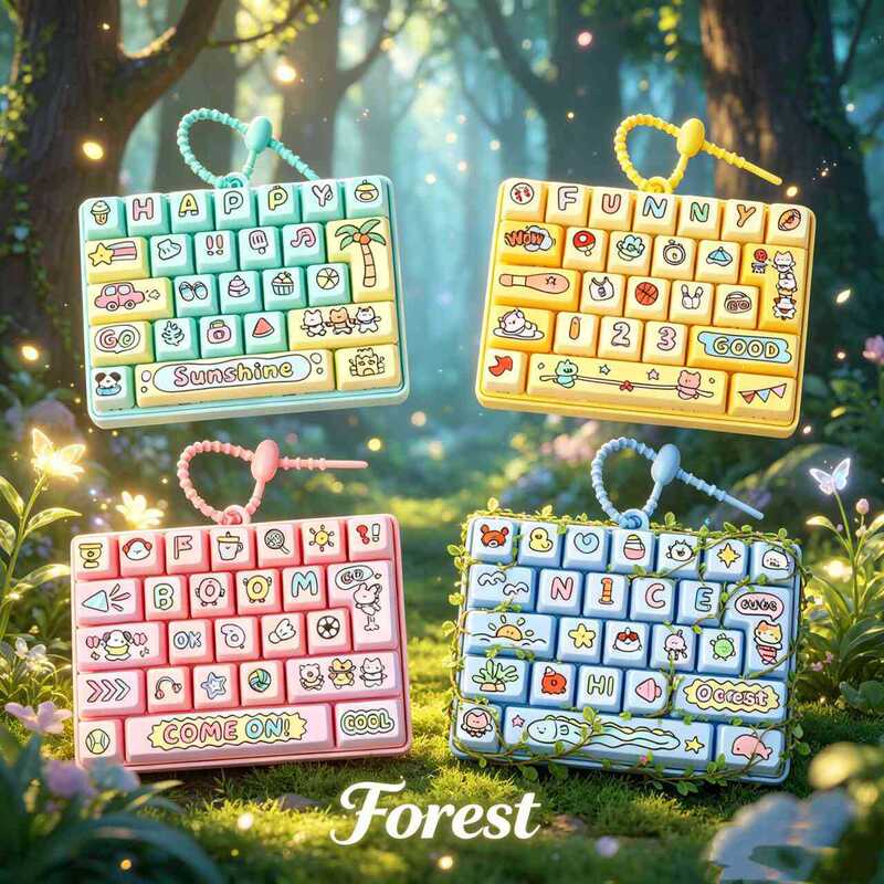 Unlimited Fun Stress Relief 26-Key Mechanical Keyboard Fingertip Press Creative Toy for Children and Students Portable Bag Pendant