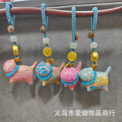 霊隠非遺品大漆招き猫の鍵はかわいい猫の檀木を掛けて自動車の掛け物の真珠の猫の置物を掛けます。