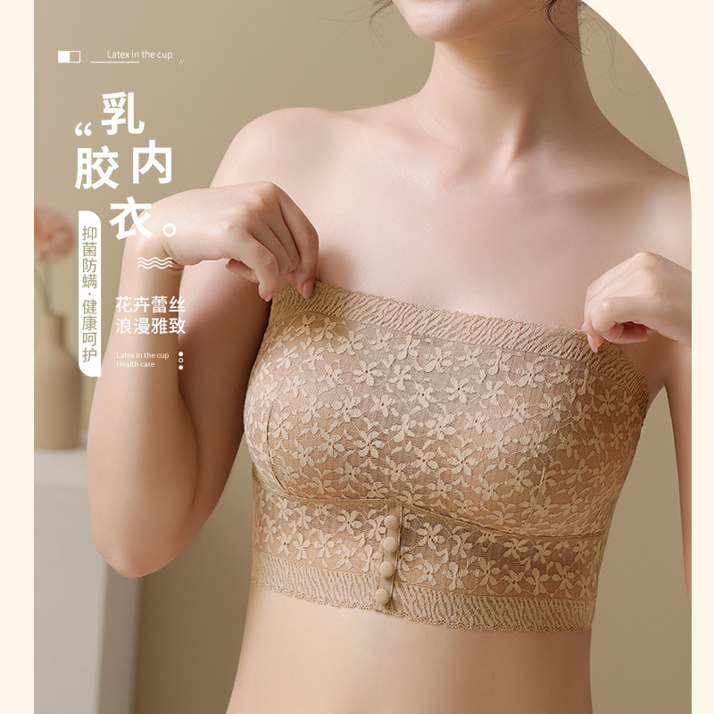 encaje francés sin cinturón de hombro ropa interior damas para limpiar el pecho anti-luz sujetador de hombro delgado en forma invisible