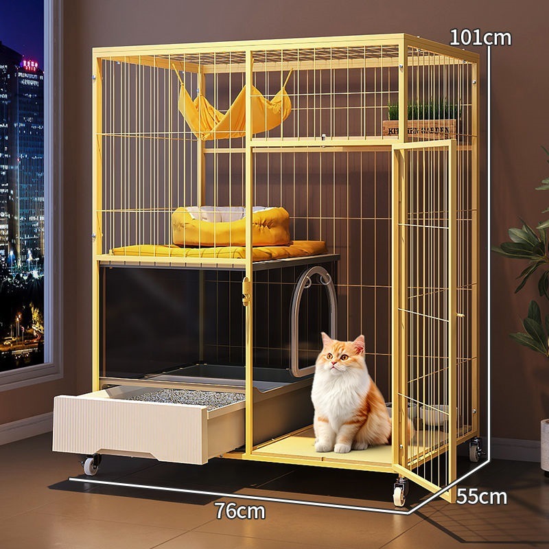 猫笼子带厕所一体自由空间猫别墅家用室内一室一厅一卫猫窝舍|undefined