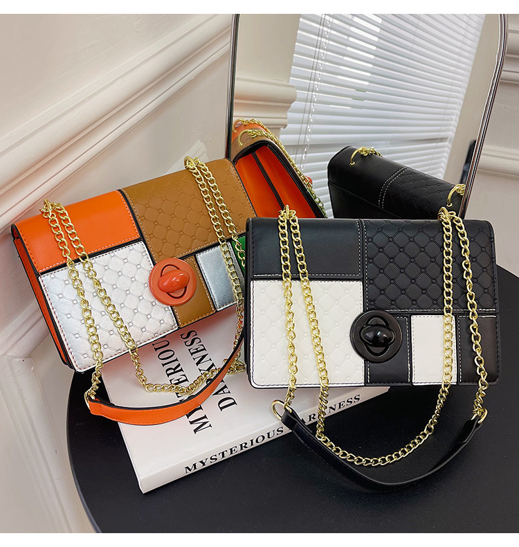 Piccola borsa a tracolla quadrata con catena borsa elegante_voghion.com