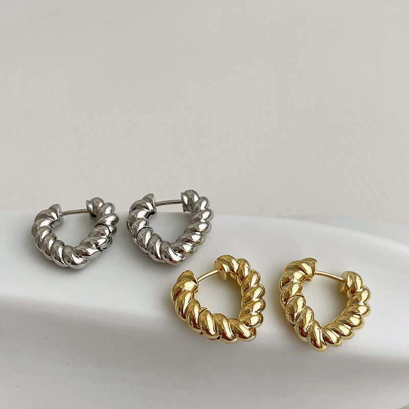 Модные золотые серёжки в виде сердца, кожуховые метал Jewelry?