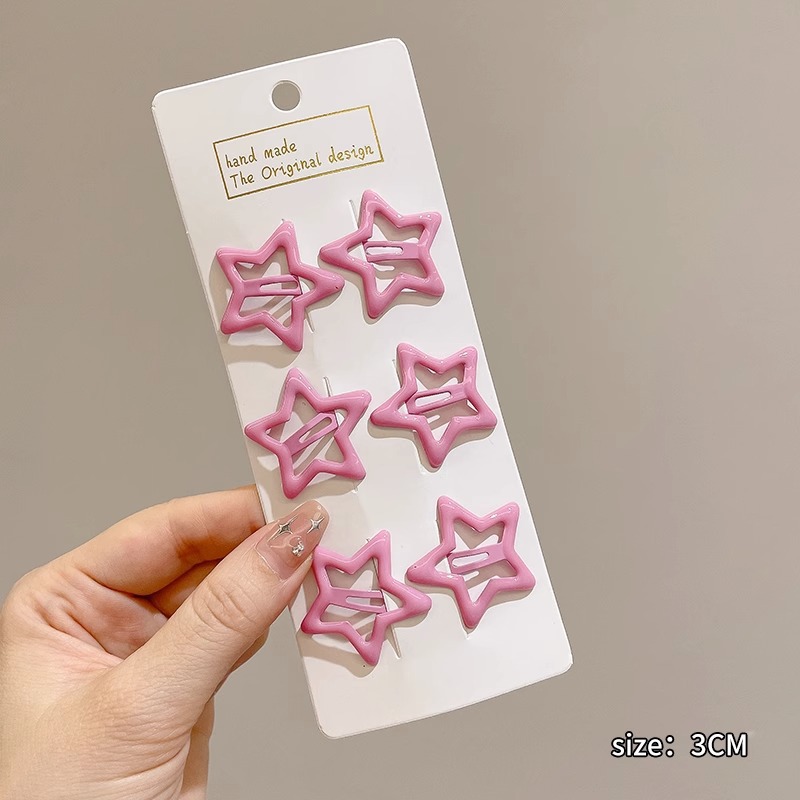 Pinza bb de color dopamina para niños cabello roto estrella de cinco puntas horquilla para niñas que no lastima el cabello, pinza para el cabello con flequillo para bebés, accesorios para el cabello lindos