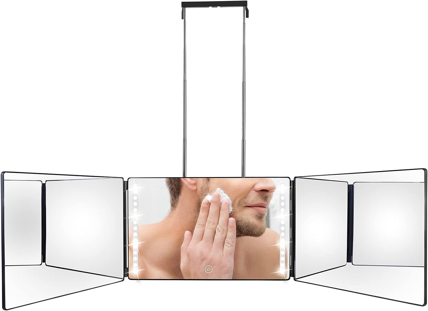 Folding Three-Sided Mirror