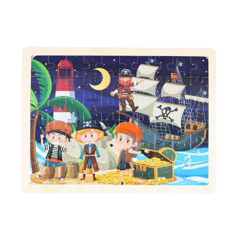 60 piezas de madera puzzle de dibujos animados para niños cuentos de hadas puzzle plano para bebés juguetes de bloque de construcción de puzzle de educación temprana
