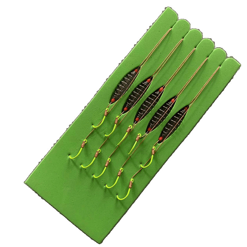 Nuevo conjunto de línea de pesca flotante de palo de mano con gancho de cabeza gorda resorte de doble gancho especial