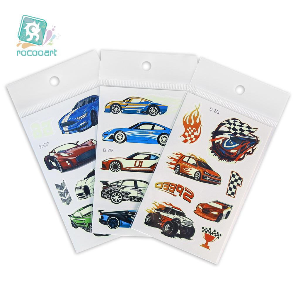 Ruikarong nuevas pegatinas de tatuaje luminosas para niños a prueba de agua transfronteriza