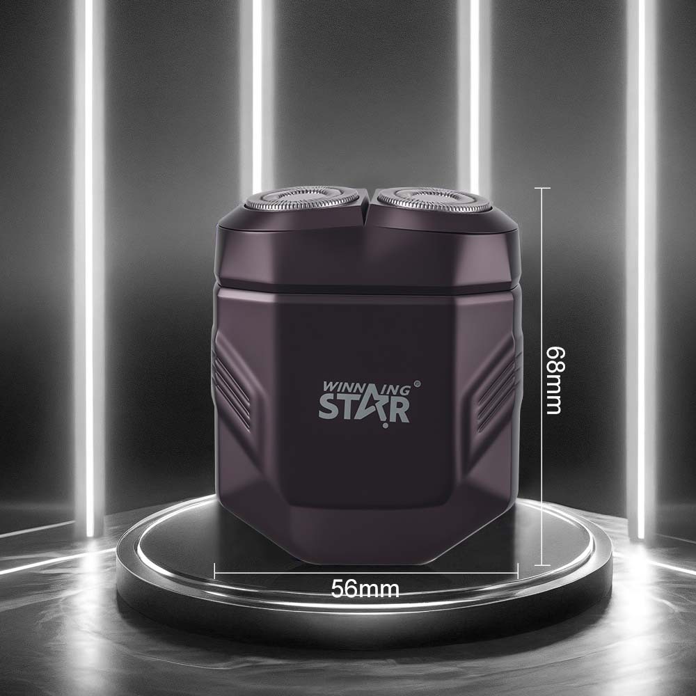 Winning Star transfronterizo doméstico TYPE-C recargable pequeña máquina de afeitar eléctrica portátil de 2 cabezas impermeable