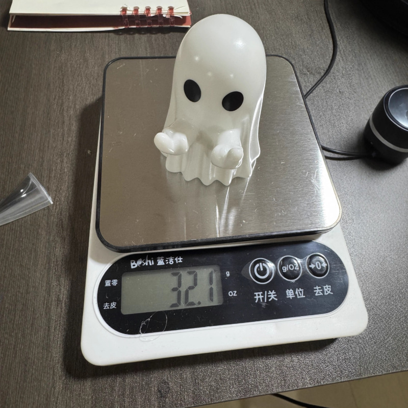 树脂幽灵中指鬼雕像可爱幽灵万圣节装饰门廊和室内家庭礼品摆件|undefined
