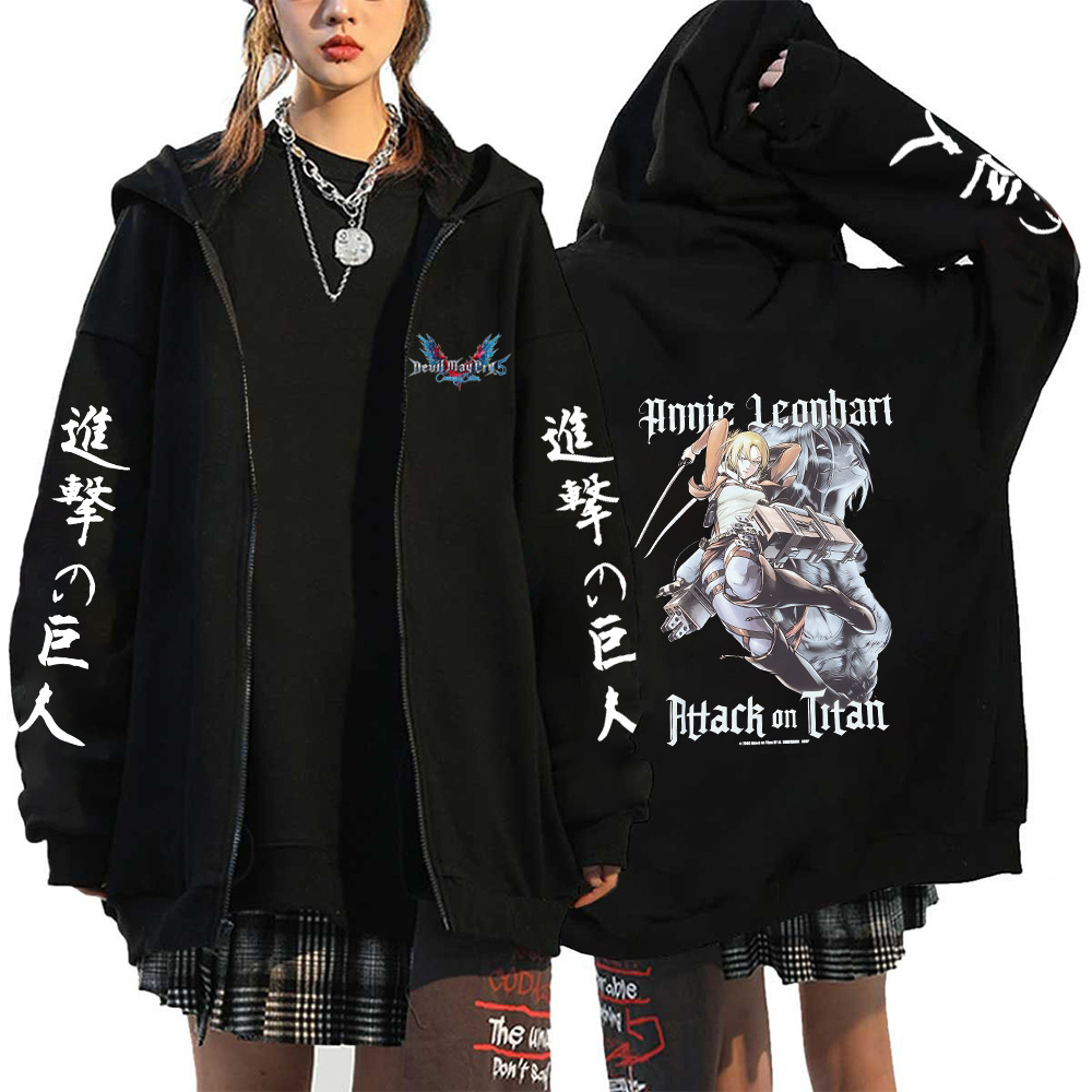 Anime Attack On Titan Men Women Zip Hoodies Yeager Eren