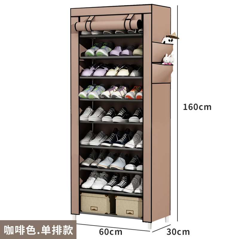Estante de zapatos simple multicapa a prueba de polvo ensamblaje doméstico económico ahorro de espacio puerta de dormitorio pequeño estante de zapatos almacenamiento armario de zapatos
