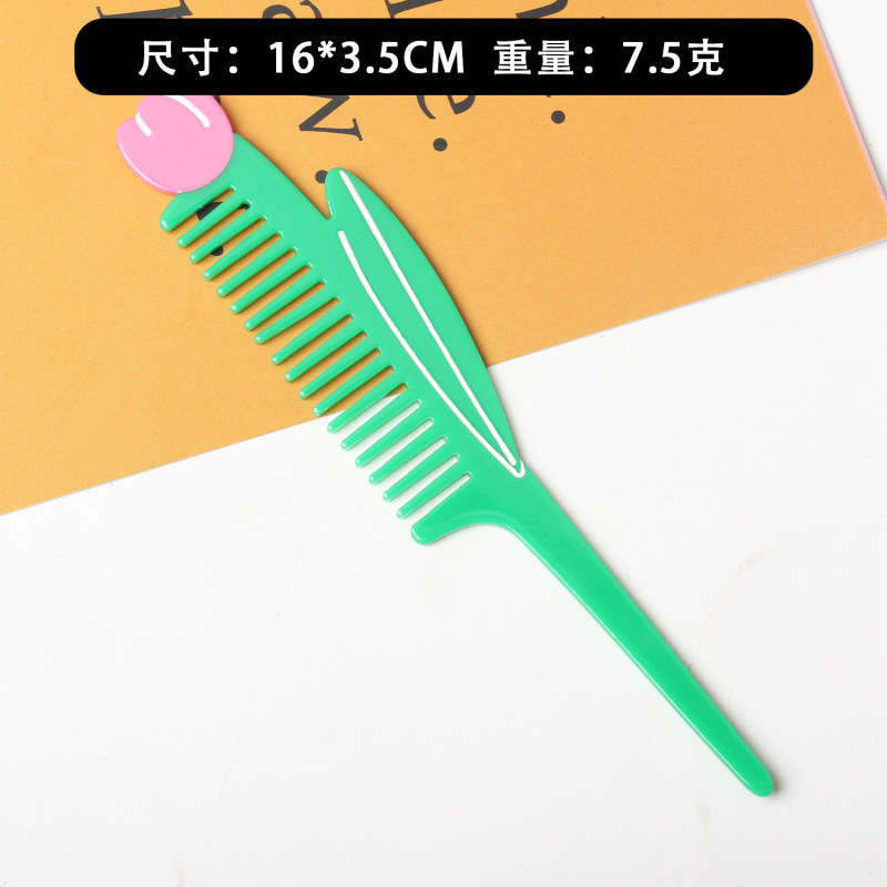 新しいニッチな漫画の動物のヘアコーム、かわいい果物と野菜のチューリップ酢酸コーム、ハイエンドのポータブルコーム|undefined
