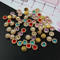 Двухслойный цветок стразы подсолнух цветочный цветок пряжка diy бант ручной работы ювелирные аксессуары для волос оптом