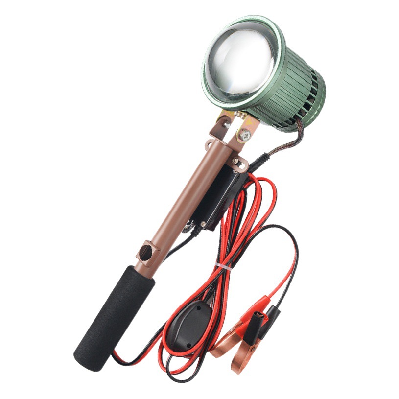 12v strong light LED lamp holder external battery condenser Zoom laser gun outdoor handheld marine night fishing Searchlight