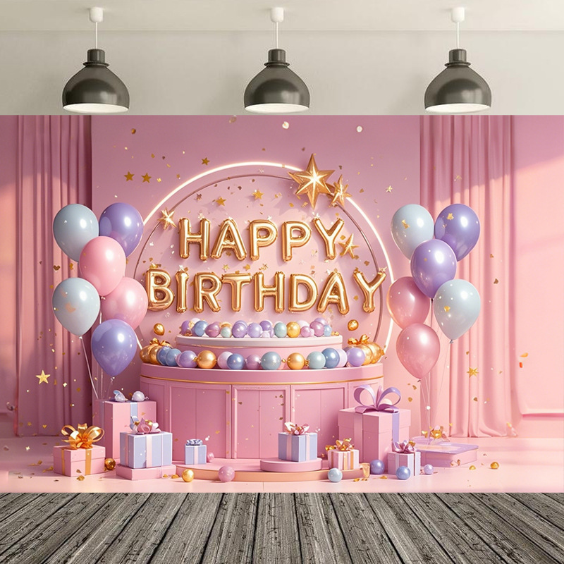 로즈 골드 생일 배경 천 003