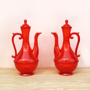 Wedding plastic red wine jug wine toast wedding jug worship Buddha hall ornaments wholesale
