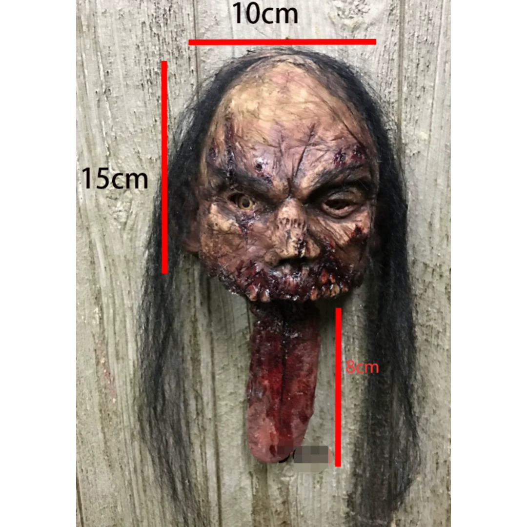 Новинка для трансграничной торговли: подвеска-голова зомби с подвижным языком, декоративная модель из смолы в стиле хоррор