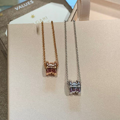 新商品の宝家の純銀miniのスプリングのネックレスは18kのバラの金のcncの高い版の小さい腰のペンダントをめっきして彼女に送ります。