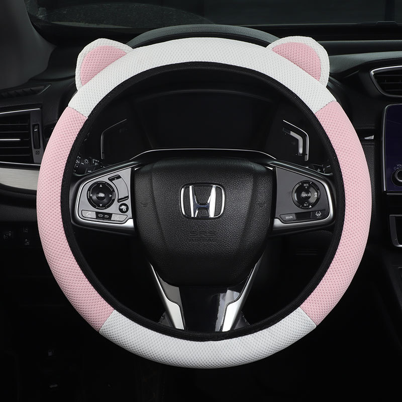 Manufacturer Wholesale Summer Ice Silk Steering Wheel Cover for Cars, Elastic Handle Cover Without Inner Ring, Breathable and Sweat-Absorbent, Suitable for All Seasons