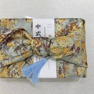 Guofeng Dragon Boat Festival Mid-Autumn Festival Zongzi Packaging Dragon Boat Festival Gift Packaging Cloth Peach Blossom Crisp Box Wrapping Cloth Lunch Bag Towel