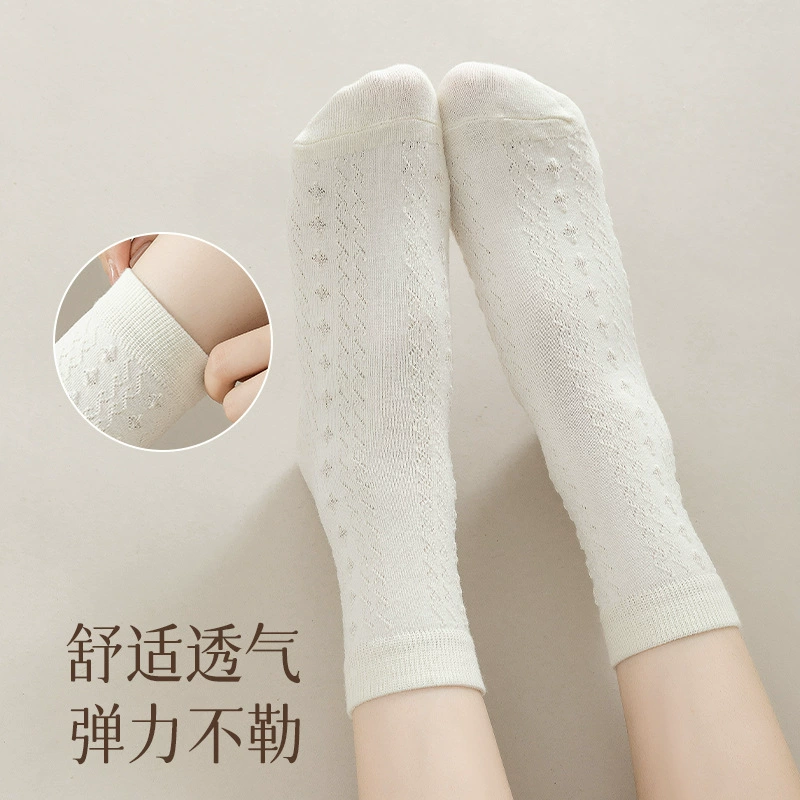 Tide, Japanese thin cartoon knee socks for leisure, mid-length