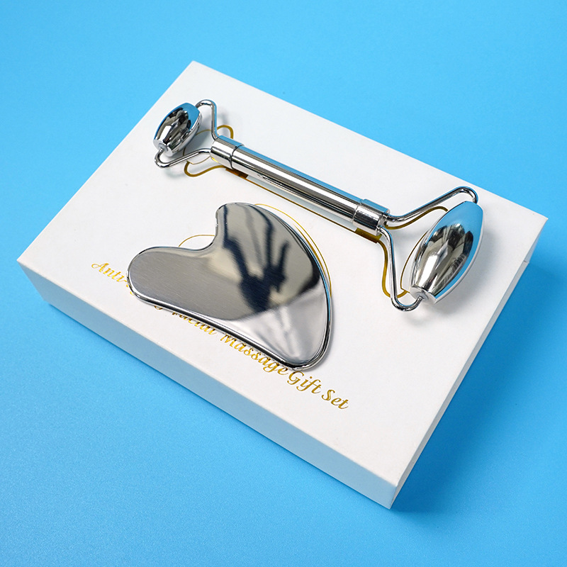 Palillo de masaje de aleación de zinc de jade verde para hombres y mujeres palo de masaje práctico pequeño palo de masaje bidireccional disponible al por mayor