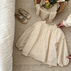 童襯衫2024春款韓版女童木耳花邊娃娃衫兒童百搭長袖襯衫萊抱抱