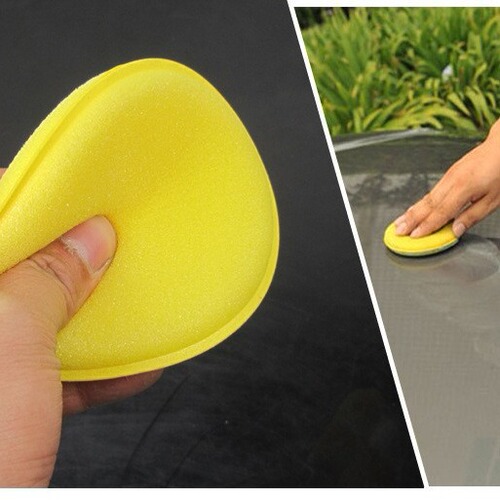 Edge-lamination waxing sponge car wash beauty high-density small round sponge car polishing waxing sponge wipe factory supply
