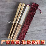 精品龙鳞纹竹折扇二号湘妃竹龙95寸文玩扇子手工斑竹扇骨苏工扇面