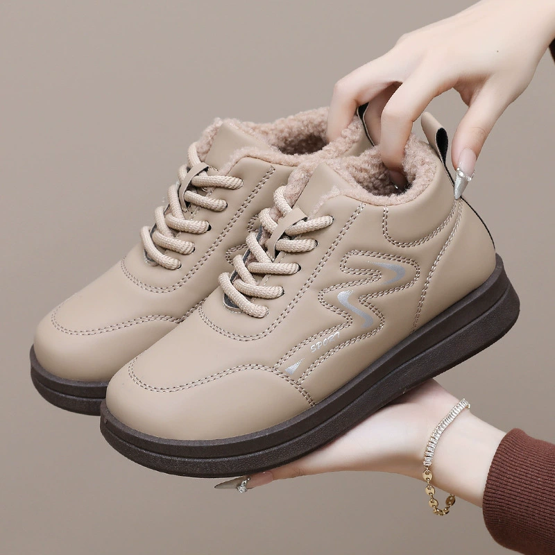 Зимняя новая мама обувь плюшевая утолщение, теплая и нескользкая обувь на мягкой подошве, хлопковые сапоги