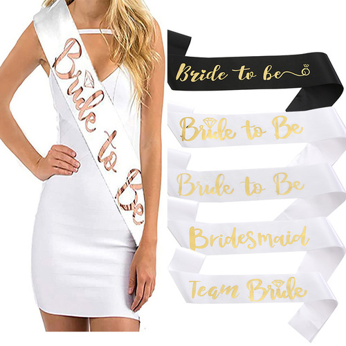 Single Party Bridesmaid Strap BRIDE TO BE Etiquette Belt Gold Foil TEAM BRIDE Sash Belt