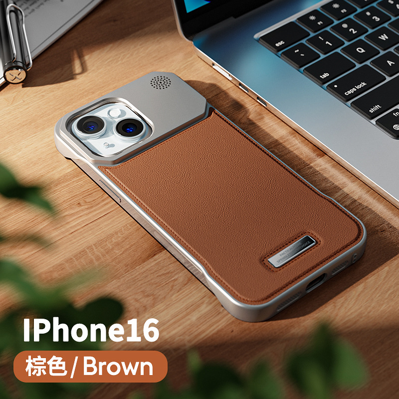 Funda magnética de cuero con aromaterapia para iPhone 16, compatible con Apple 15, 14 y 17 Air, con función de carga.